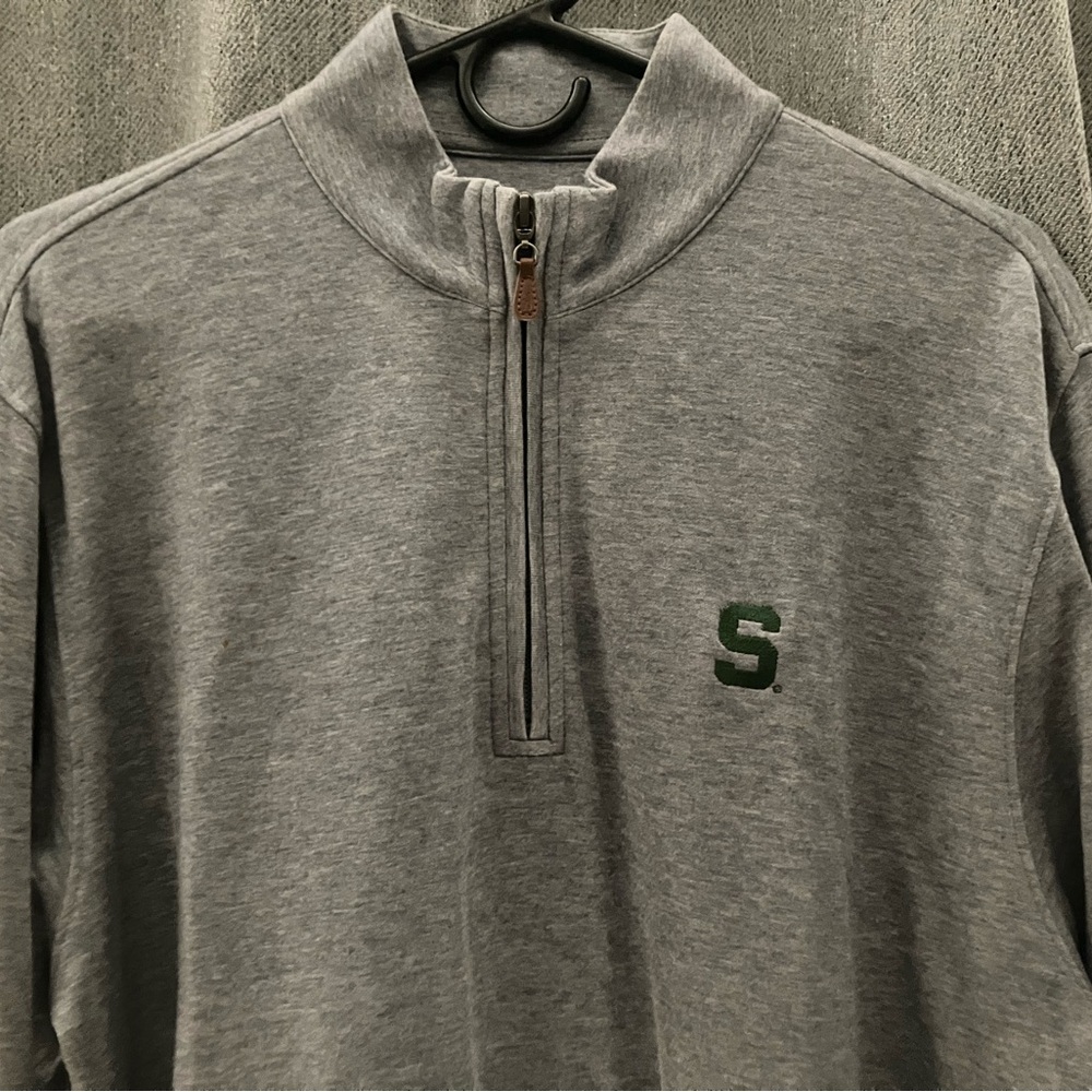 Gray Michigan State University MSU Quarter-Zip SweaterJohnnie-O Men’s